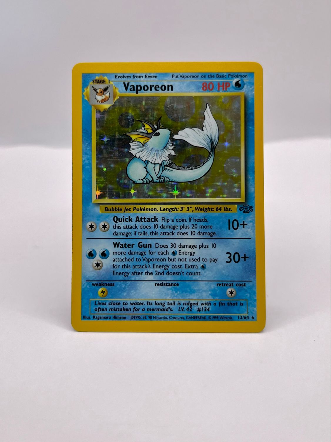 12/64 Vaporeon Holo Near Mint