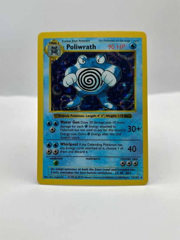 13/102 Poliwrath Shadowless Light Play Holo