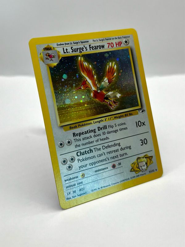 7/132 LT.Surge’s Fearow Holo Near Mint