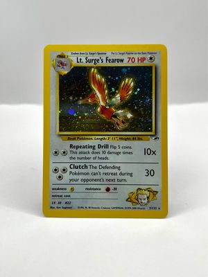 7/132 LT.Surge’s Fearow Holo Near Mint