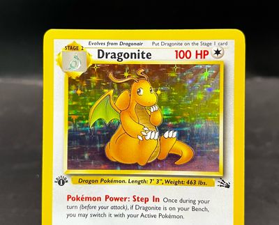 dragonite pokemon card 4 62 - Fossil - (1st Edition) Holo Rare Retreat cost DIY PTCG 1999 Fossil Dragonite