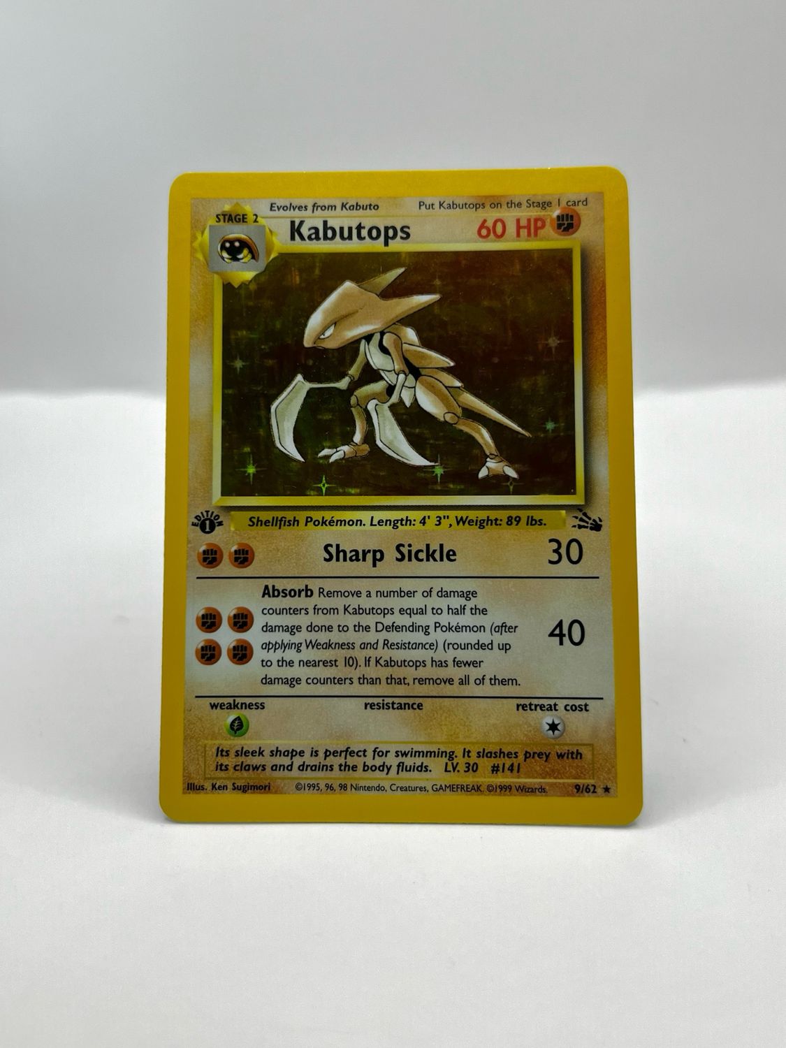 9/62 Kabutops Light Play Holo 1st Edition