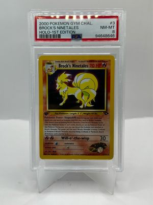 3/132 Brock's Ninetales 1st Edition PSA 8