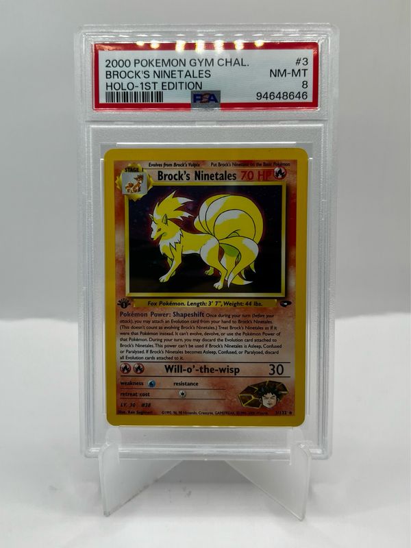 3/132 Brock's Ninetales 1st Edition PSA 8