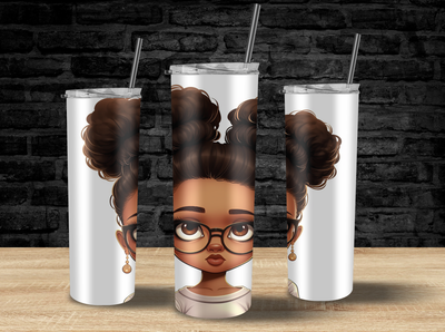 Cute Black  Kid Tumbler Afro Puffs