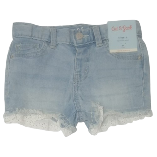 Denim lace shorts
