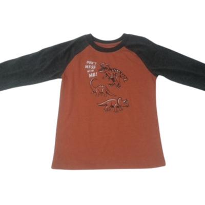 Dino orange long sleeved Tshirt