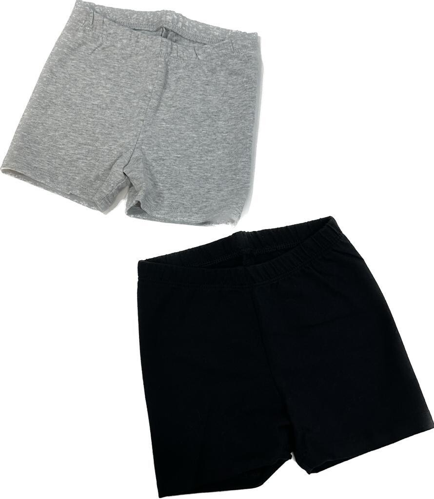 Shorts de Algodón Gris y Negro