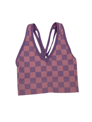 Top rosando de cuadros