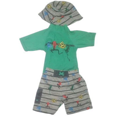 Frog vestido de baño 2 piezas con gorro