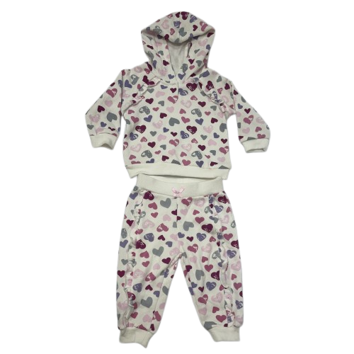 Conjunto Abrigo Bebé Niña Corazones