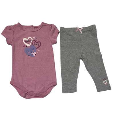 Conjunto Mono Pantalón Bebé Niña Corazones