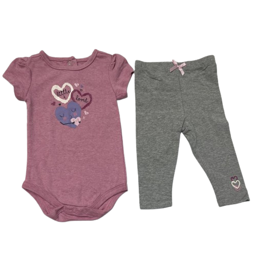 Conjunto Mono Pantalón Bebé Niña Corazones