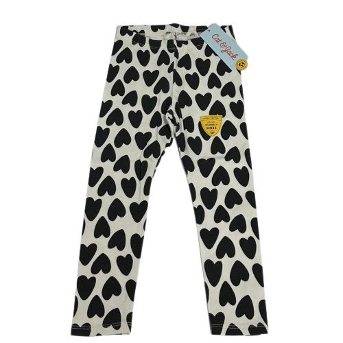 Leggin Hearts Black and White