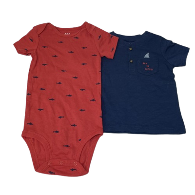 Conjunto Mono Suéter Bebé Niño Tiburones