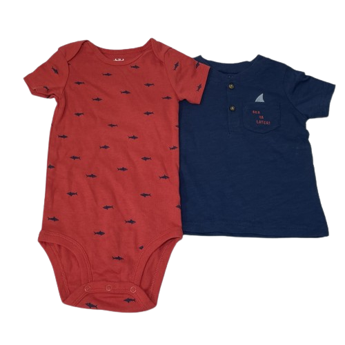 Conjunto Mono Suéter Bebé Niño Tiburones