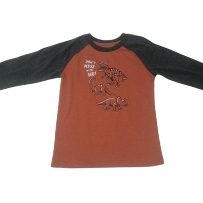 Dino orange long sleeved Tshirt