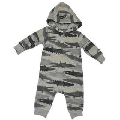 Abrigo Enterizo Bebé Niño Gray Crocodile 