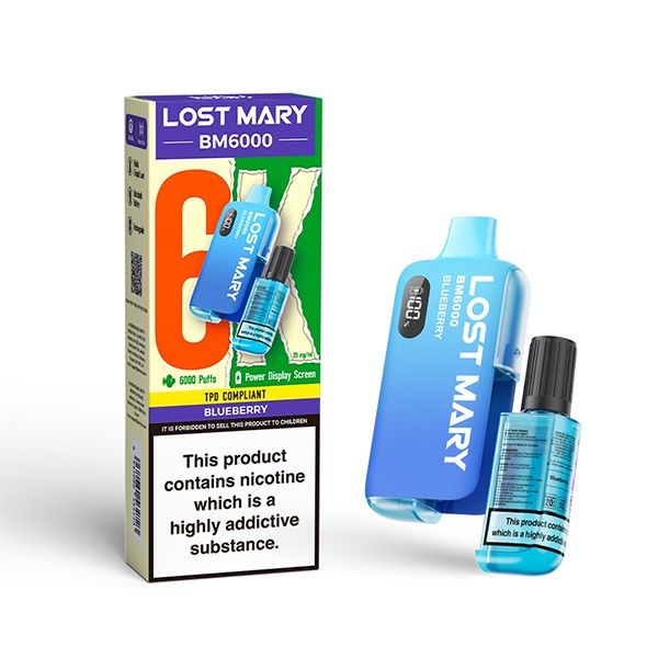 Lost Mary BM6000 Pod Kit, Flavour: Blueberry, Nicotine: 20mg