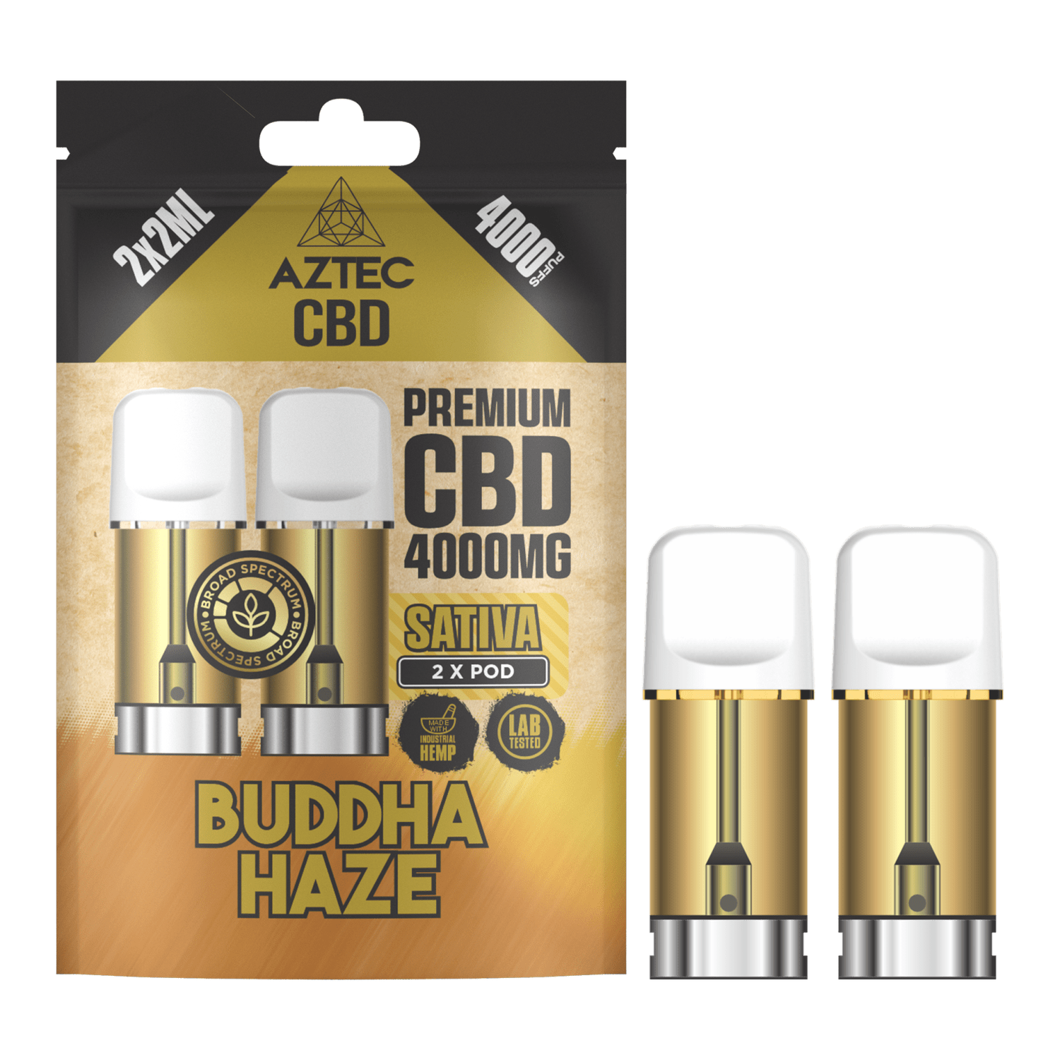 Aztec CBD 4000mg CBD Pods (2-Pack), Flavour: Buddha Haze