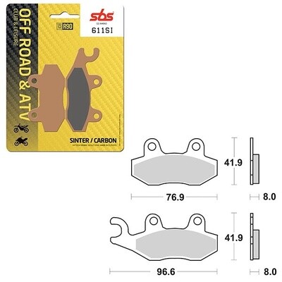 SBS ATV/UTV SINTER BRAKE PAD 611SI