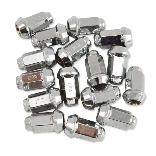 CARLISLE CHROME LUG NUTS 16PK 10MM X 1.5&quot; TAPERED
