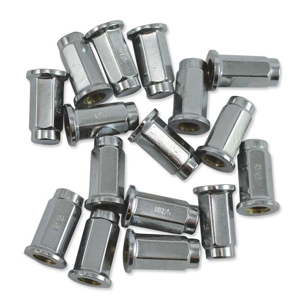 CARLISLE CHROME LUG NUTS 16PK 12MM FLAT