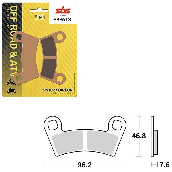 SBS ATV/UTV SINTER BRAKE PAD 898ATS