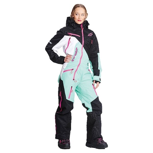 SWEEP WOMEN&#39;S INSULATED SNOWCORE EVO 3.0 MONOSUIT BLACK/MINT/WHITE