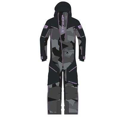 SWEEP WOMEN&#39;S PEAK INSULATED MONOSUIT BLACK/CAMO/PURPLE