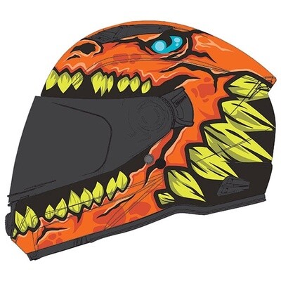 GMAX FF49Y DRAX YOUTH FULL FACE HELMET YOUTH ORANGE DOUBLE LENS