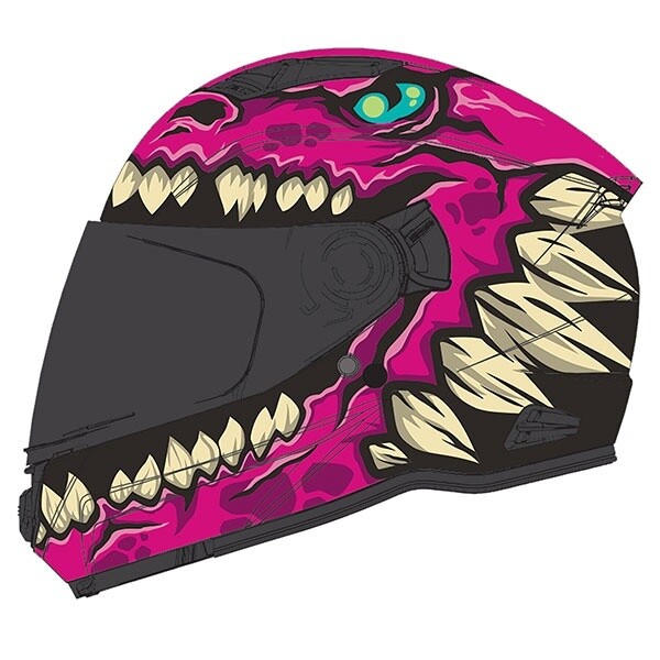 GMAX FF49Y DRAX YOUTH FULL FACE HELMET YOUTH PINK DOUBLE LENS