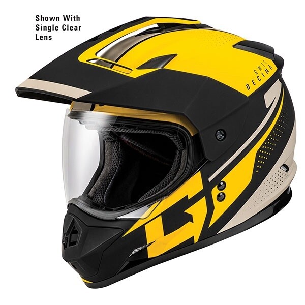 GMAX GM11 DECIMA DUAL SPORT HELMET YELLOW ELECTRIC LENS