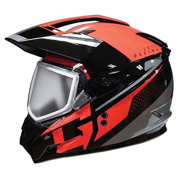 GMAX GM11 DECIMA DUAL SPORT HELMET RED DOUBLE LENS
