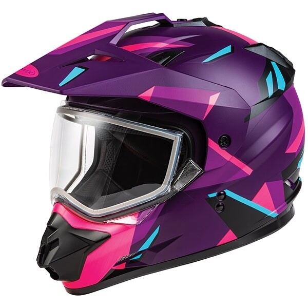 GMAX GM11 RIPCORD DUAL SPORT HELMET PURPLE/PINK ELECTRIC LENS