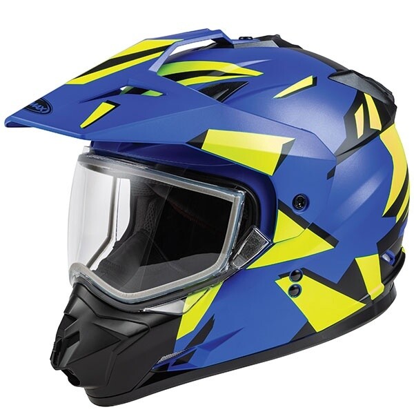 GMAX GM11 RIPCORD DUAL SPORT HELMET BLUE DOUBLE LENS