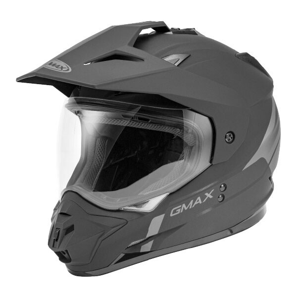 GMAX GM11 SCUD DUAL SPORT HELMET MATTE BLACK/GREY SINGLE LENS
