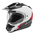 GMAX GM11 SCUD DUAL SPORT HELMET WHITE/RED/BLACK SINGLE LENS