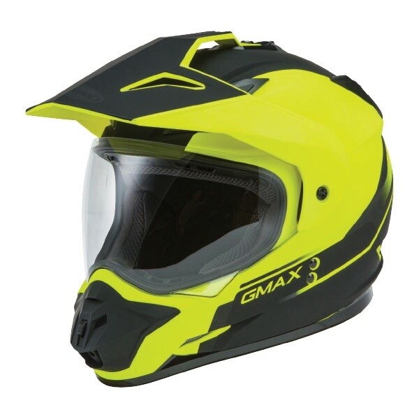 GMAX GM11 SCUD DUAL SPORT HELMET MATTE HIGH-VISIBILITY/BLACK SINGLE LENS