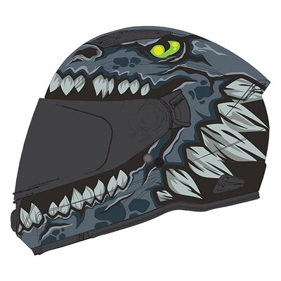 GMAX FF49Y DRAX YOUTH FULL FACE HELMET YOUTH SILVER DOUBLE LENS