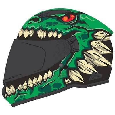 GMAX FF49Y DRAX YOUTH FULL FACE HELMET YOUTH GREEN DOUBLE LENS