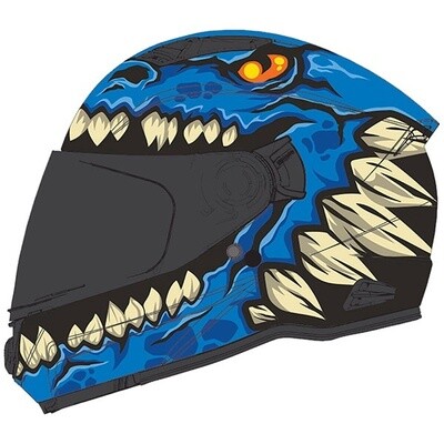 GMAX FF49Y DRAX YOUTH FULL FACE HELMET YOUTH BLUE DOUBLE LENS