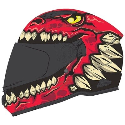 GMAX FF49Y DRAX YOUTH FULL FACE HELMET YOUTH RED DOUBLE LENS