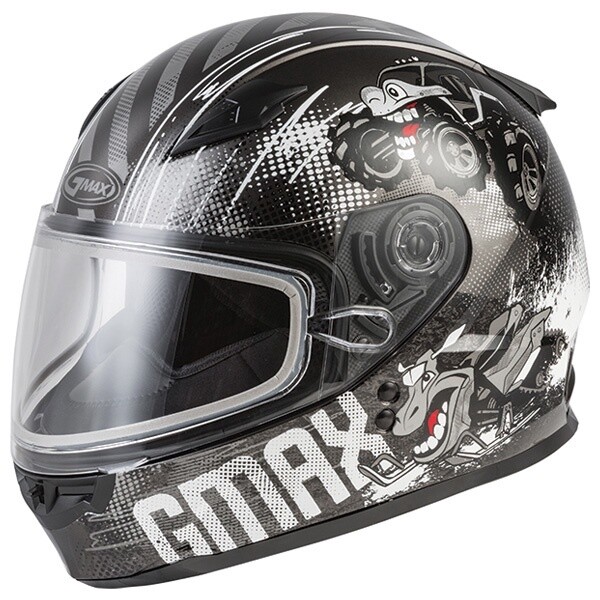 GMAX GM49Y BEAST YOUTH FULL FACE HELMET YOUTH BLACK/SILVER DOUBLE LENS