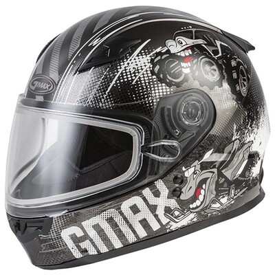 GMAX GM49Y BEAST YOUTH FULL FACE HELMET YOUTH BLACK/SILVER DOUBLE LENS