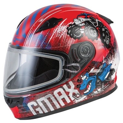 GMAX GM49Y BEAST YOUTH RED FULL FACE HELMET YOUTH DOUBLE LENS