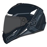 GMAX MD74 SPECTRE FULL FACE HELMET BLACK/WHITE DOUBLE LENS