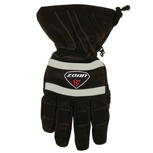 ZOAN LEATHER POLAR GLOVES BLACK