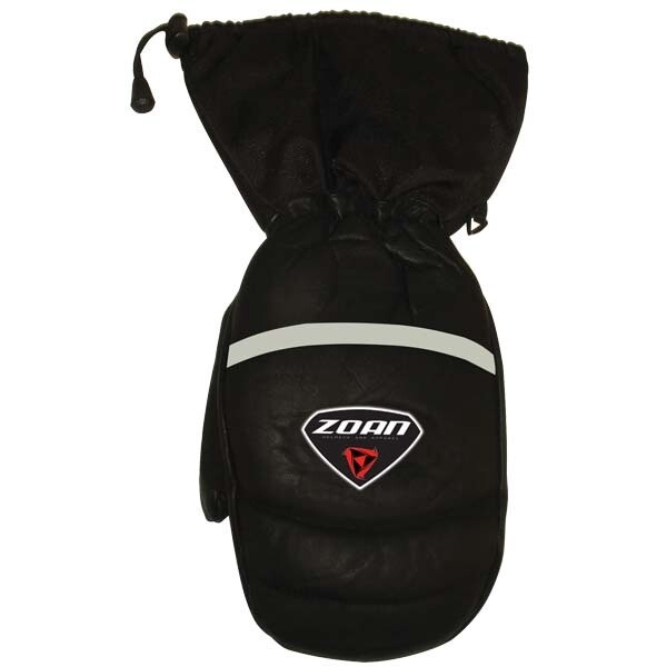 ZOAN LEATHER POLAR MITTS BLACK