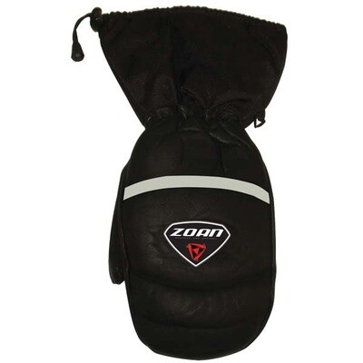 ZOAN LEATHER POLAR MITTS BLACK